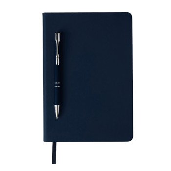 Бизнес-блокнот "С3" софт-тач с магнитом, твердая обложка, 96 листов, темно-синий