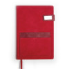 Бизнес блокнот А5 "Freya" с клапаном и карманом для визиток, твердая обложка, 128 листов, красный и бор
