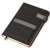 Бизнес блокнот А5 "Freya" с клапаном и карманом для визиток, твердая обложка, 128 листов, черный и свет