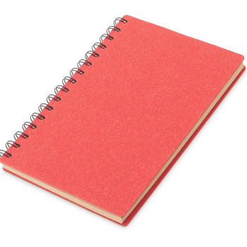 Блокнот на спирали в картонной обложке с переработанной бумагой "Mania", красный