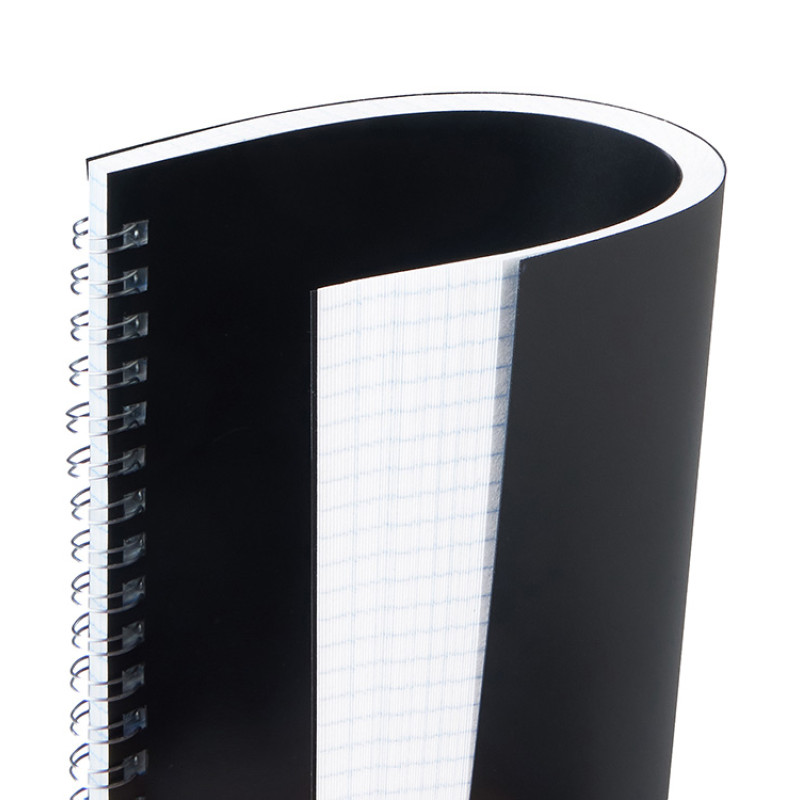 Блокнот на пружине в пластиковой обложке А5, черный