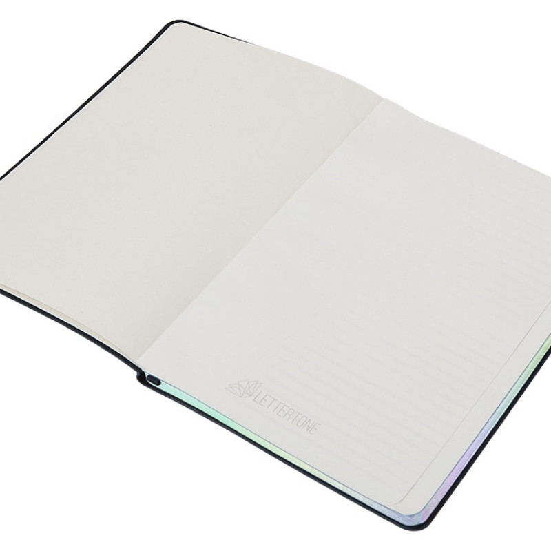 Блокнот А5 в гибкой обложке "Fellini" с голографическим срезом, темно-синий