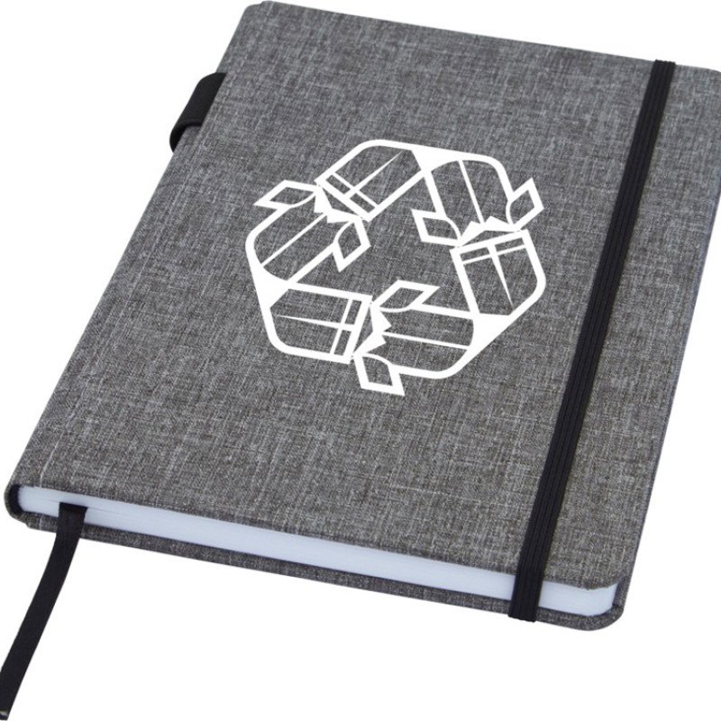 Блокнот Orin, формат А5, из переработанного ПЭТ, серый яркий