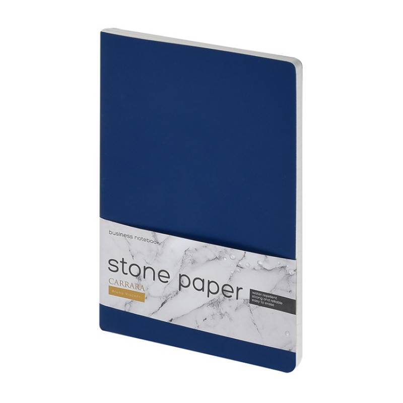 Тетрадь с каменной бумагой А5 "Carrara" 40 л., линейка, синий