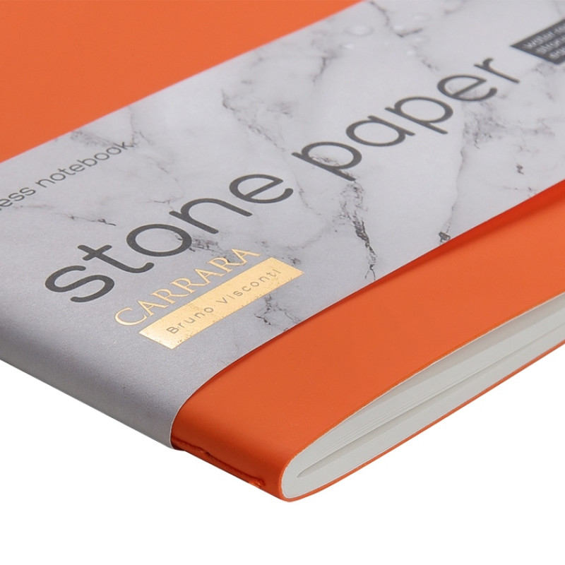 Тетрадь с каменной бумагой А5 "Carrara" 40 л., линейка, оранжевый