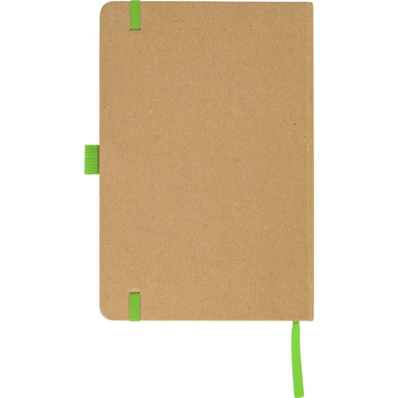 Блокнот A5 "Sevilia Color", твердая обложка из крафта, 80 листов, цветной срез и форзац, натуральный/зеленое яблоко