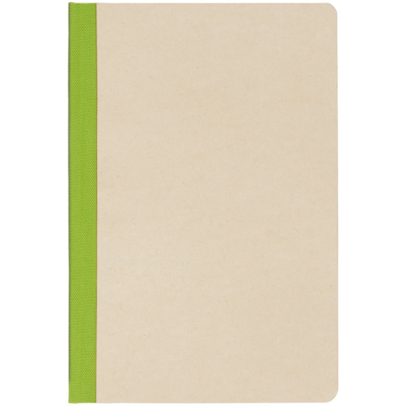 Блокнот А5 из переработанного тростника и RPET "Adiantum", 80 листов, гибкая обложка, зеленое яблоко