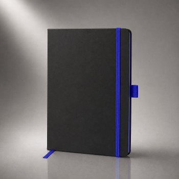 Блокнот "ColorNote Black", твердая обложка A5, 80 листов, черный с синим