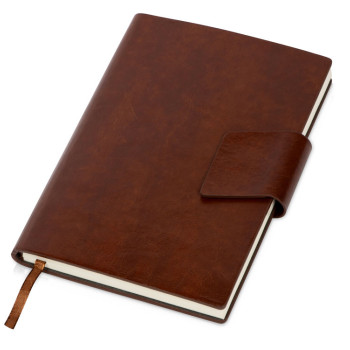 Бизнес блокнот А5 "Monoi" с клапаном, твердая обложка, 128 листов, коричневый