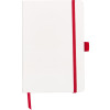 Блокнот "ColorNote White", твердая обложка A5, 80 листов, белый с красным