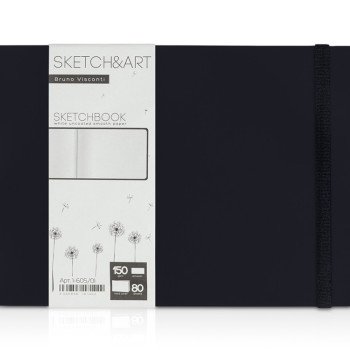 Скетчбук "Sketch & Art" в твердом переплете 213х146 мм, 80 л. белой бумаги 150 г/м2, черный