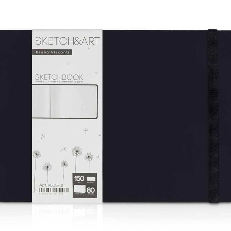 Скетчбук "Sketch & Art" в твердом переплете 213х146 мм, 80 л. белой бумаги 150 г/м2, черный Скетчбук "Sketch & Art" в твердом переплете 213х146 мм, 80 л. белой бумаги 150 г/м2, черный