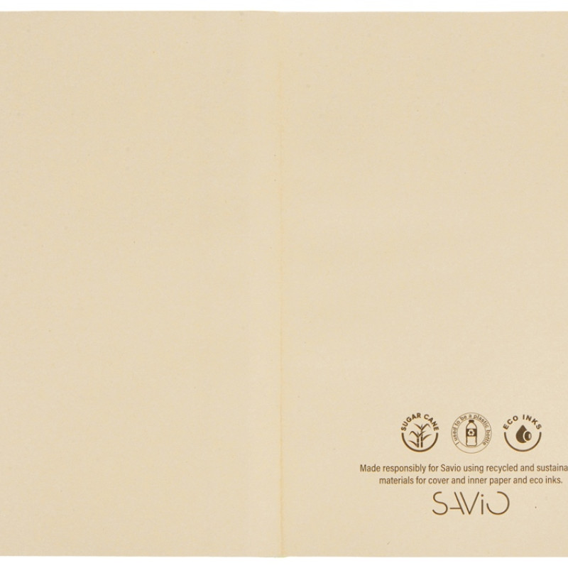 Блокнот А5 из переработанного тростника и RPET "Adiantum", 80 листов, гибкая обложка, синий