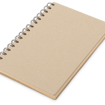 Блокнот на спирали в картонной обложке с переработанной бумагой "Mania", натуральный