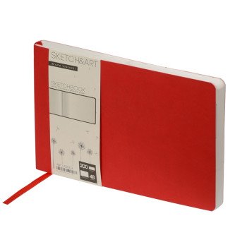 Скетчбук "Sketch & Art" в мягком переплете 210х140 мм, 48 л. белой бумаги 200 гр., красный