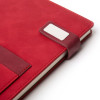Бизнес блокнот А5 "Freya" с клапаном и карманом для визиток, твердая обложка, 128 листов, красный и бор