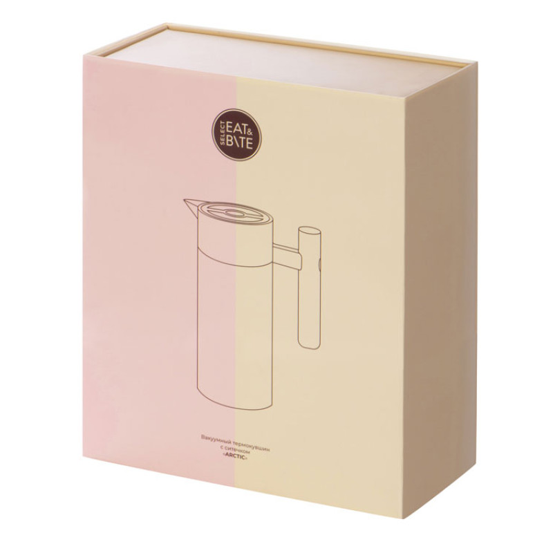 Вакуумный термокувшин Arctic с ситечком, 1200мл, черный