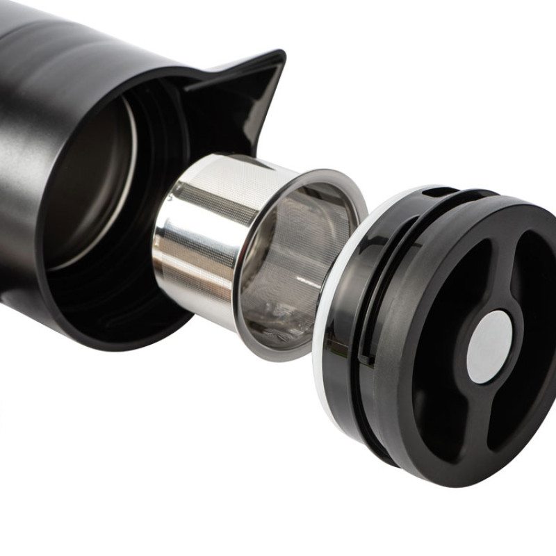 Вакуумный термокувшин Arctic с ситечком, 1200мл, черный