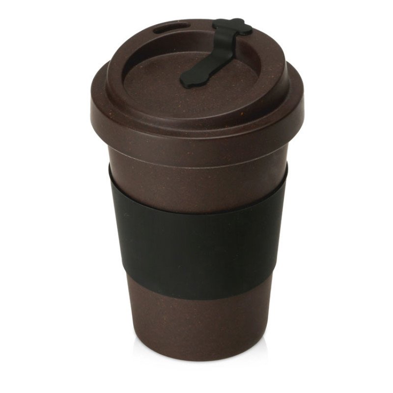 Стакан из кофе с силиконовой манжетой «Latte», коричневый (Р)