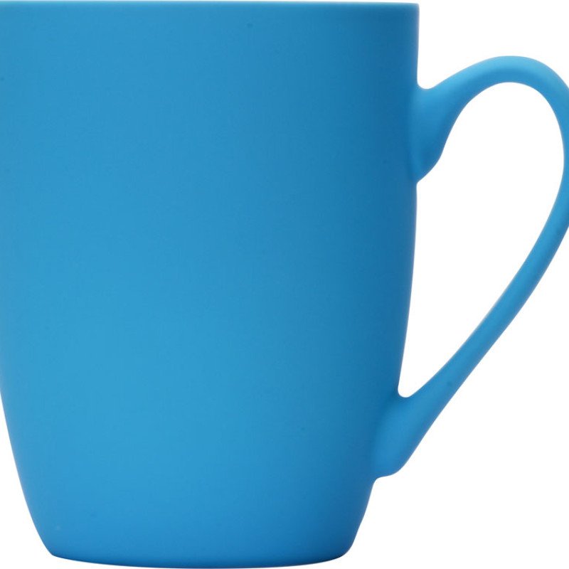 Кружка керамическая с покрытием "софт тач" голубая