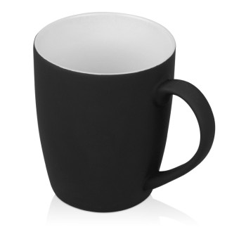 Кружка керамическая с покрытием "софт тач" черная
