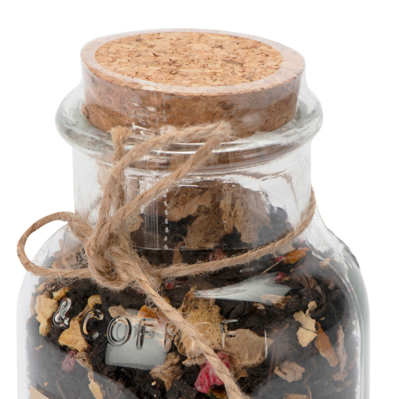 Чай черный, с соком имбиря, кусочками апельсина и малины, 100г