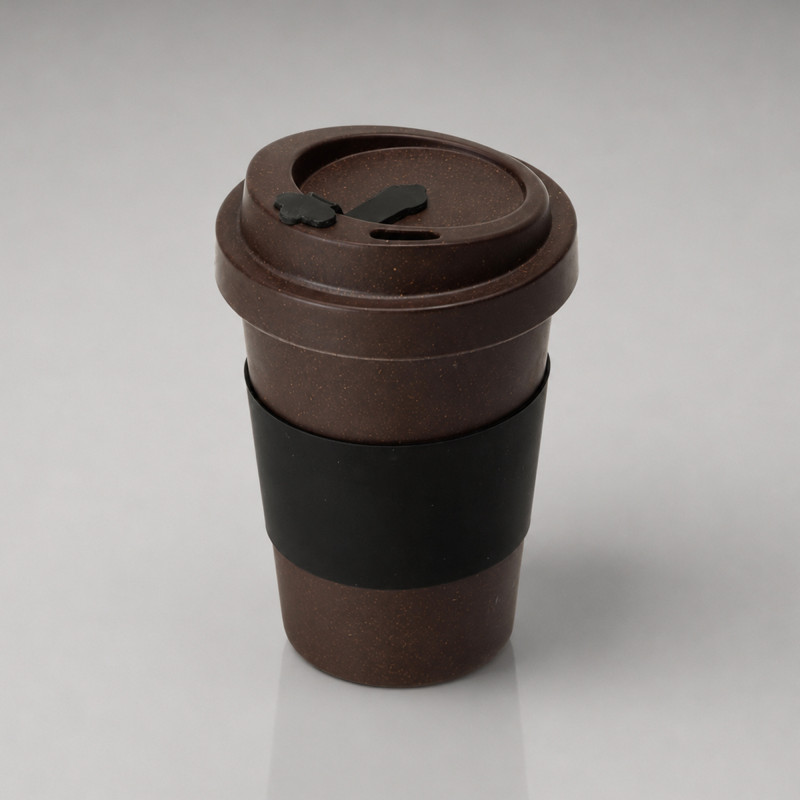 Стакан из кофе с силиконовой манжетой «Latte», коричневый (Р)