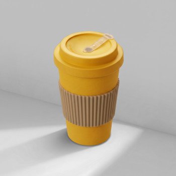 Термокружка "Muffin" из натуральных волокон, желтый