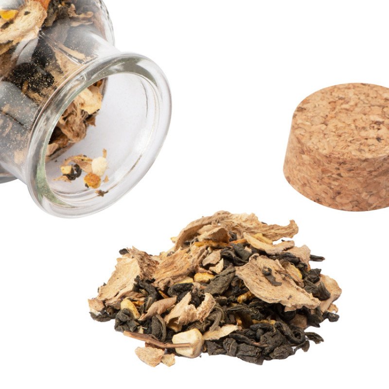 Чай зеленый, с соком имбиря и кусочками имбиря/апельсина, 150г