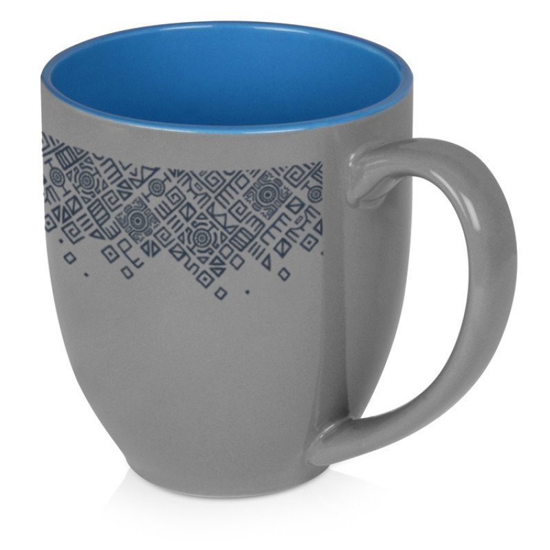 Кружка керамическая «Gracy» 450мл, серый/голубой
