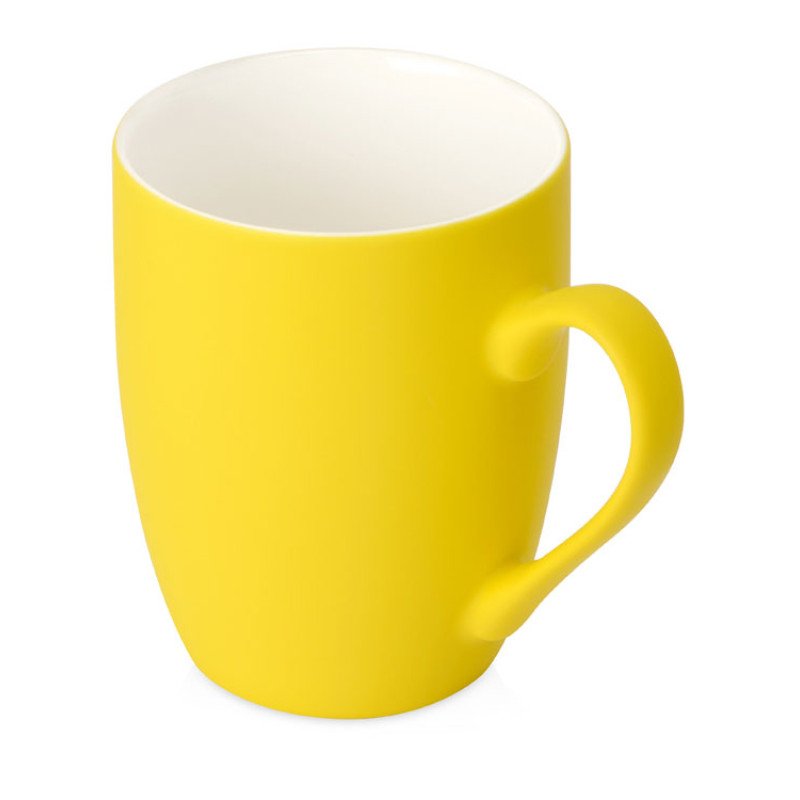 Кружка с покрытием soft-touch “Tulip Gum”, желтый (108C) (P)