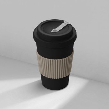 Термокружка "Muffin" из натуральных волокон, черный