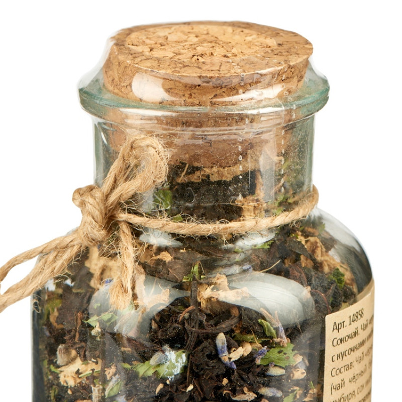 Сокочай чёрный Имбирь, Лаванда и Мята Стекло 50г