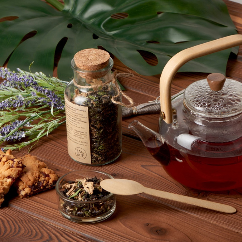 Сокочай чёрный Имбирь, Лаванда и Мята Стекло 50г