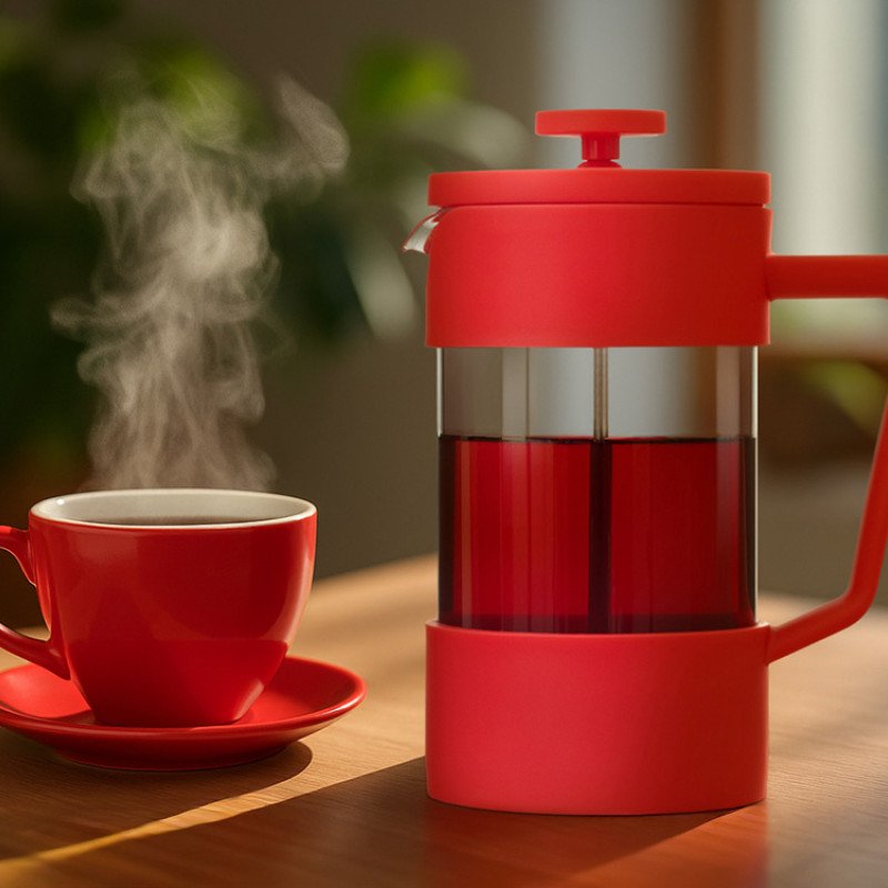 Пластиковый френч-пресс "Intense", 600мл, красный