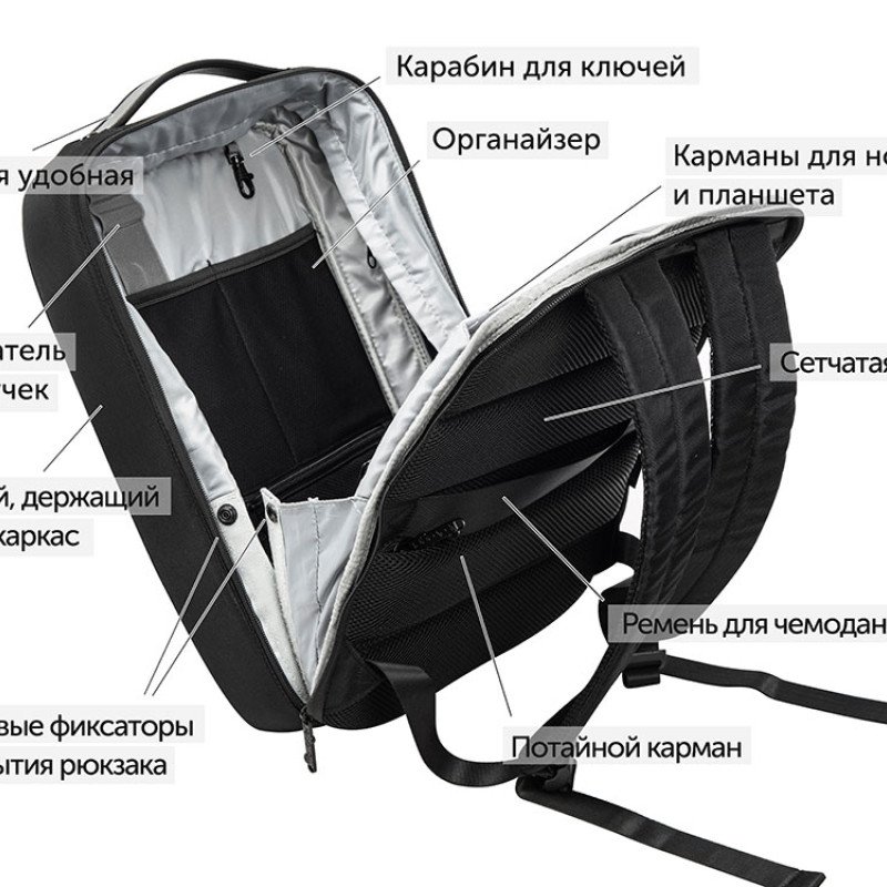 Рюкзак Toff для ноутбука 15,6'', черный (Р)