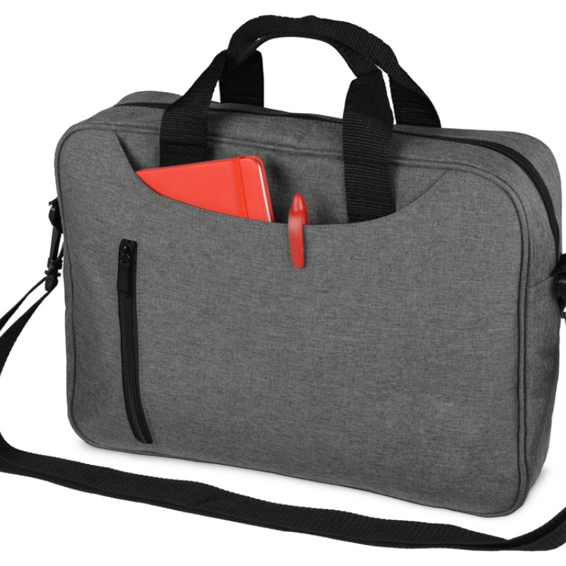 Сумка для ноутбука Wing с вертикальным наружным карманом, серый (Р)