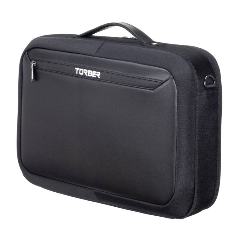 Сумка для ноутбука TORBER ВОЯЖ 15.6'', чёрный, нейлон/микрофибра, 44 х 10 х 32 см, 12л