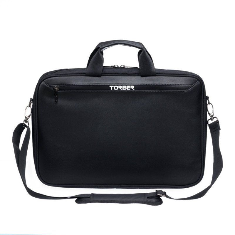 Сумка для ноутбука TORBER ВОЯЖ 15.6'', чёрный, нейлон/микрофибра, 43 х 5 х 29 см, 6л