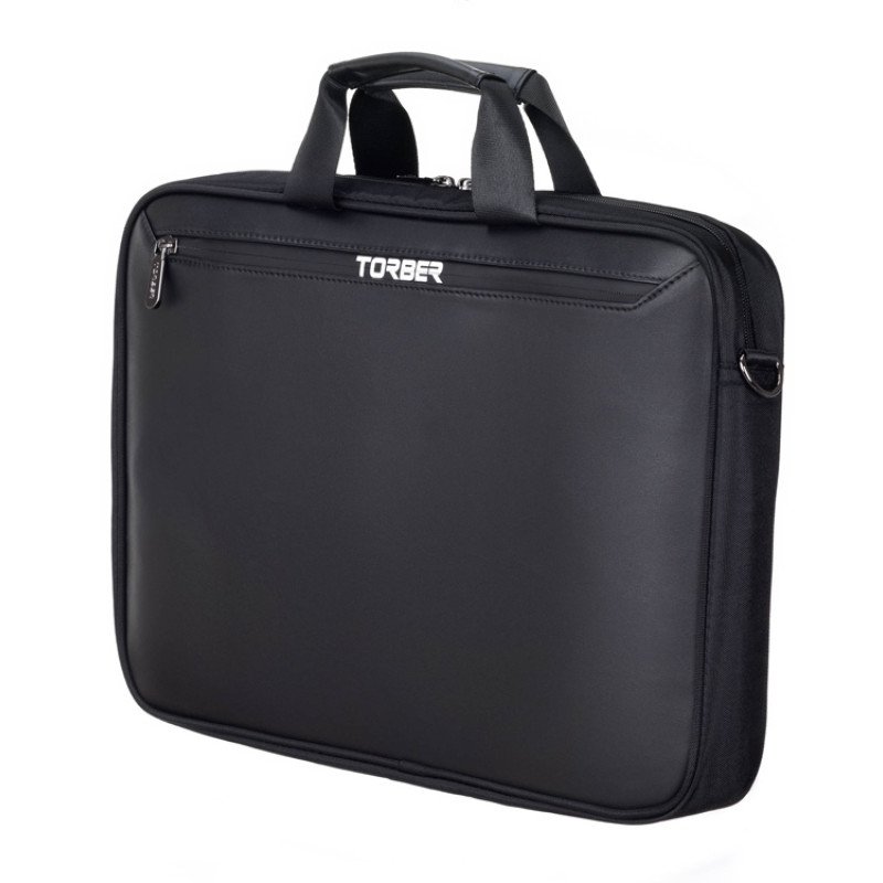 Сумка для ноутбука TORBER ВОЯЖ 15.6'', чёрный, нейлон/микрофибра, 43 х 5 х 29 см, 6л