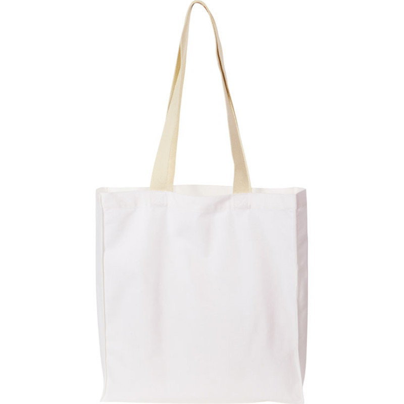 Сумка Donny из хлопка с донной складкой и парусиновыми ручками, белый