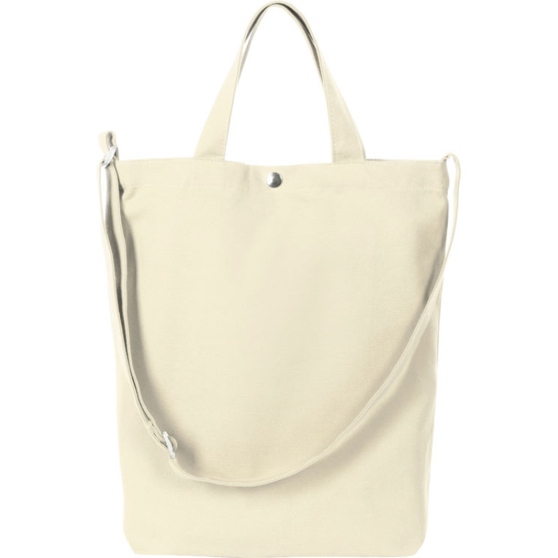 Сумка Helfer из хлопка на кнопке с регулирующейся лямкой, натуральный