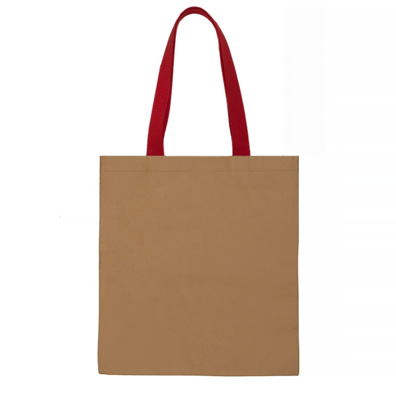 Сумка-шоппер Papyrus из моющейся крафт-бумаги, натруальный/красный