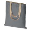 Сумка для шопинга Twin двухцветная из хлопка, 180 г/м2, серый/натуральный