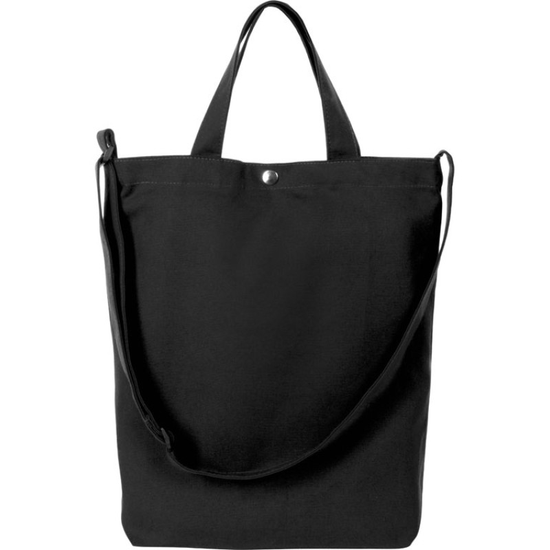 Сумка Helfer из хлопка на кнопке с регулирующейся лямкой, черный (P)