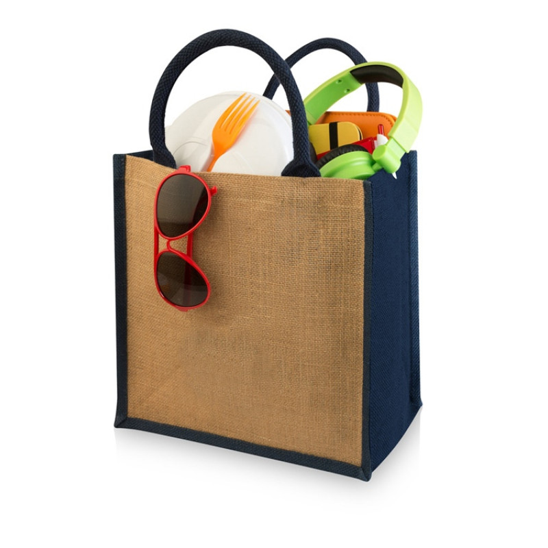 Сумка подарочная "Hindy", натуральный/темно-синий