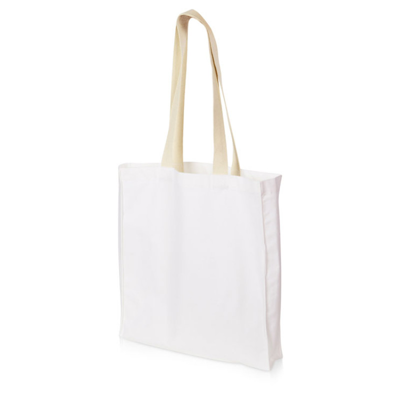 Сумка Donny из хлопка с донной складкой и парусиновыми ручками, белый