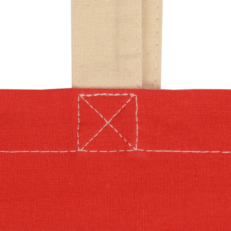 Сумка для шопинга Twin двухцветная из хлопка, 180 г/м2, красный/натуральный