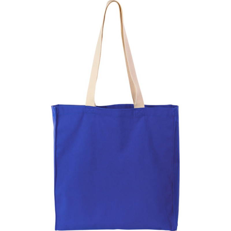 Сумка Donny из хлопка с донной складкой и парусиновыми ручками, синий