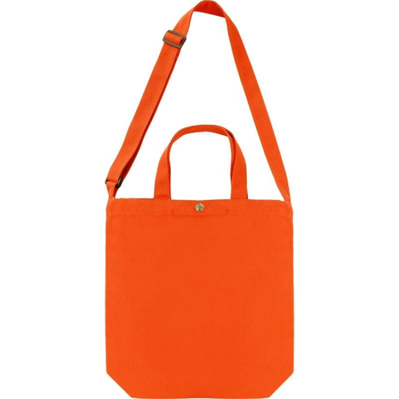 Сумка Helfer из хлопка на кнопке с регулирующейся лямкой, оранжевый